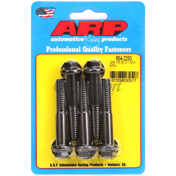 ARP 3/8-16 x 2.250 hex 7/16 wrenching black oxide bolts image