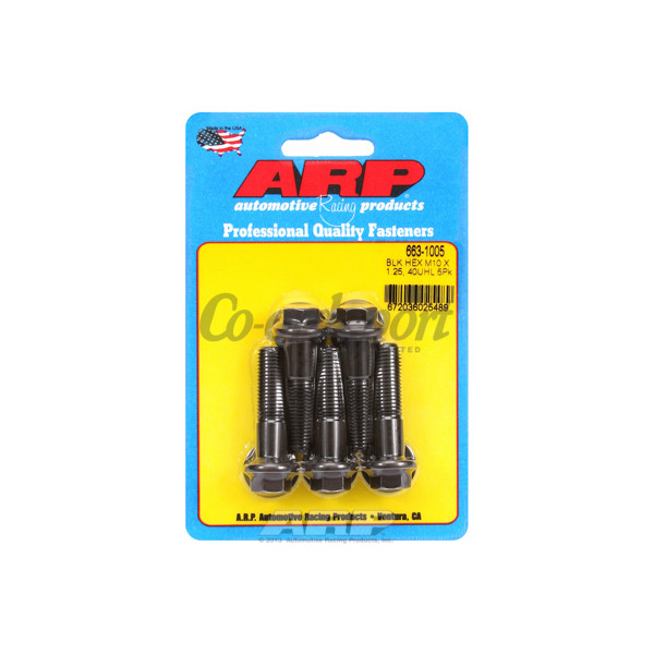 ARP M10 x 1.25 x 40 hex black oxide bolts image