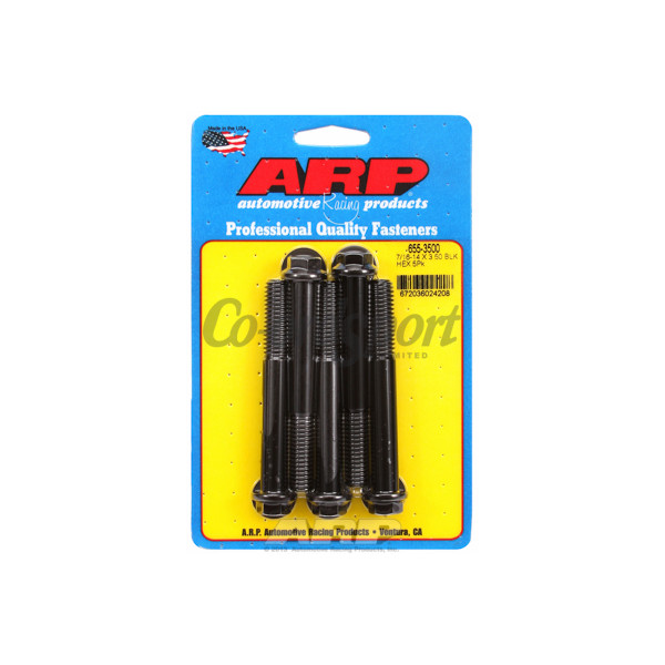 ARP 7/16-14 X 3.500 hex 1/2 wrenching black oxide bolts image