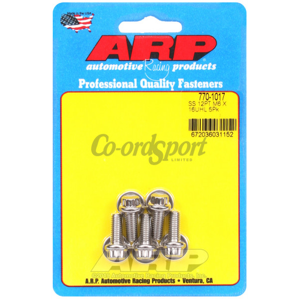 ARP M6 x 1.00 x 16 12pt SS bolts image