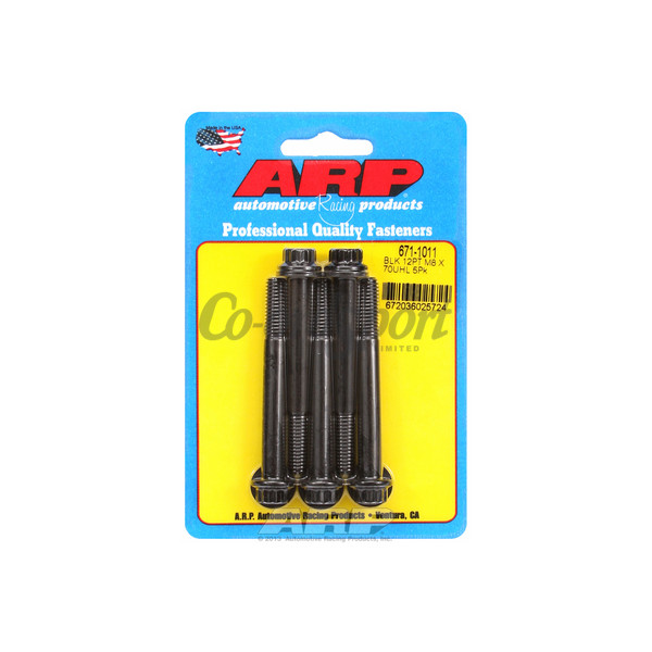 ARP M8 x 1.25 x 70 12pt black oxide bolts image