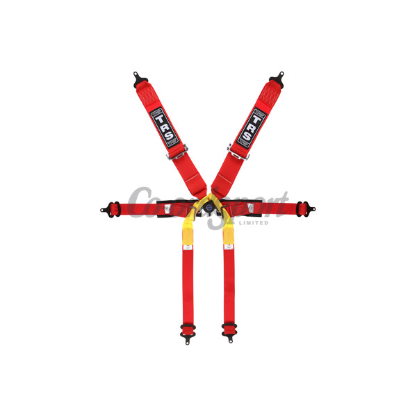 TRS New Pro Single Seater 2in/3in - 6 point Harness in Red image