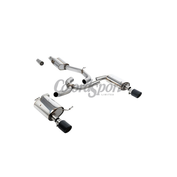 Milltek Exhaust - Resonated Quieter with Carbon Jet-100 Trims image
