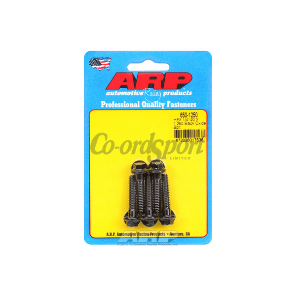 ARP 1/4-20 X 1.250 hex black oxide bolts image