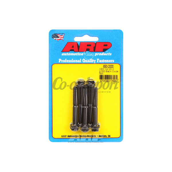 ARP 1/4-20 X 2.000 hex black oxide bolts image