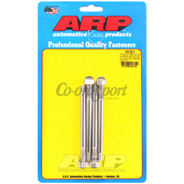ARP 5/16-24 X 4.250 SS hex water pump pulley w/ 3.000 fan s image