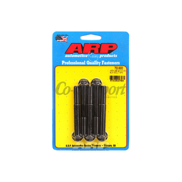 ARP 3/8-24 x 3.000 hex black oxide bolts image