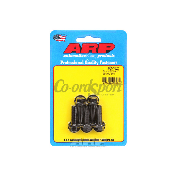 ARP M8 x 1.25 x 25 hex black oxide bolts image