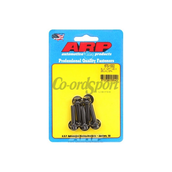 ARP M6 x 1.00 x 25 12pt black oxide bolts image
