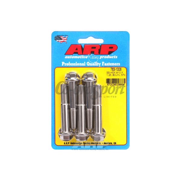 ARP M10 x 1.25 x 60 hex SS bolts image