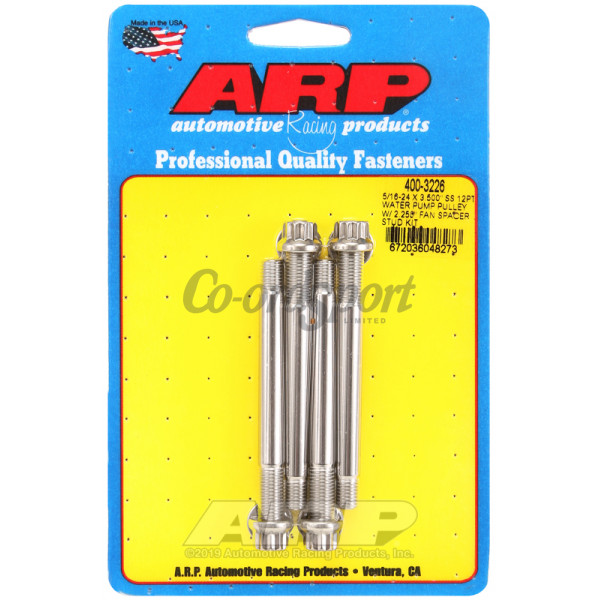 ARP 5/16-24 X 3.500 SS 12pt water pump pulley w/ 2.250 fan image
