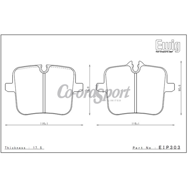 Endless Brake pads BMW M5 F90 Rear ME20 Compound image