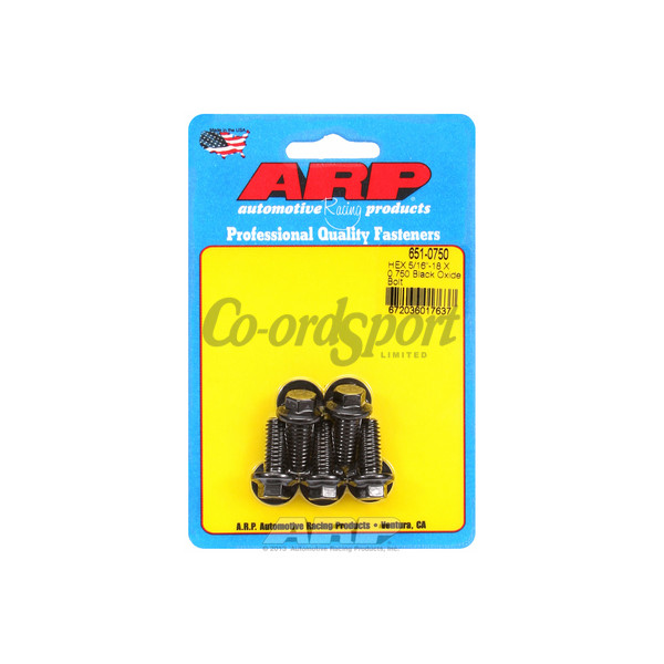 ARP 5/16-18 X 0.750 hex black oxide bolts image