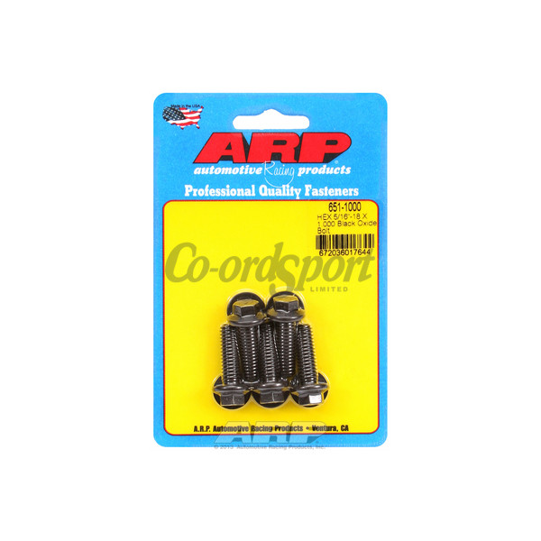 ARP 5/16-18 X 1.000 hex black oxide bolts image
