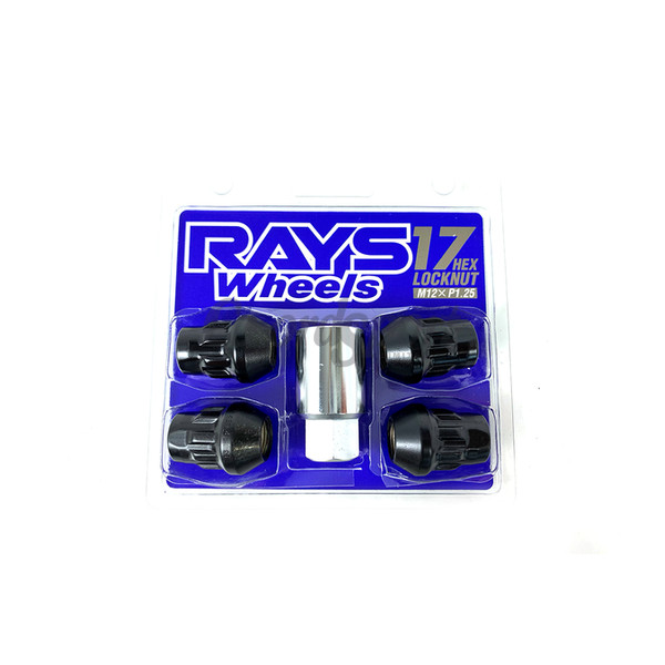 RAYS 17 HEX LOCK NUT SET 1.25 BK 4pcs & tool no logo image