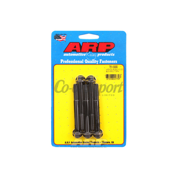 ARP 5/16-24 x 3.000 hex black oxide bolts image