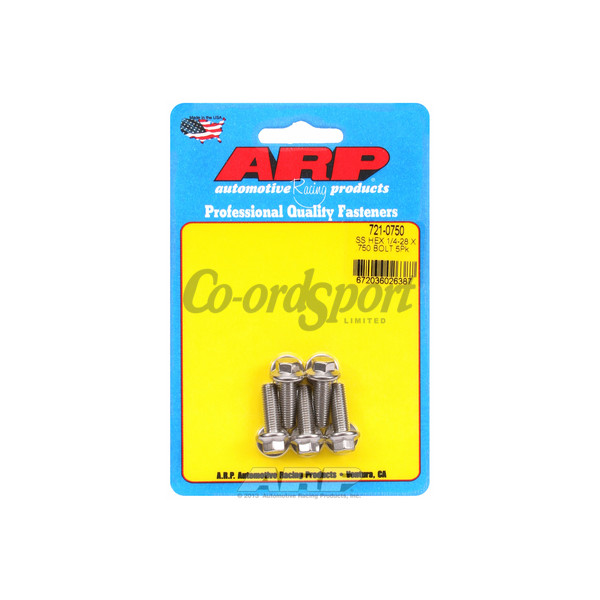 ARP 1/4-28 x .750 hex SS bolts image