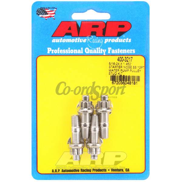 ARP 5/16-24 X 1.450 starter nose SS 12pt water pump pulley s image