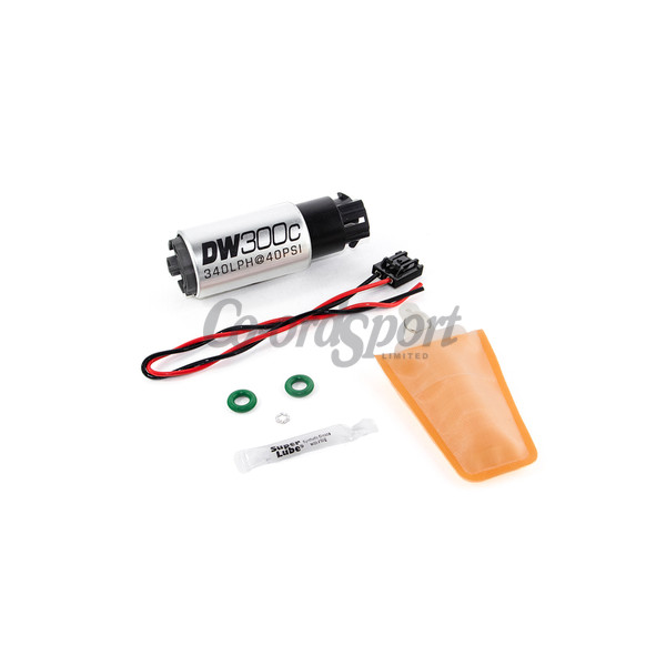 DW DW300C series  340lph compact fuel pump w  mountingg clip image