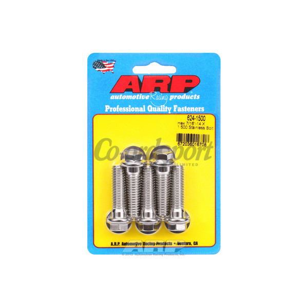 ARP 7/16-14 X 1.500 hex 1/2 wrenching SS bolts image