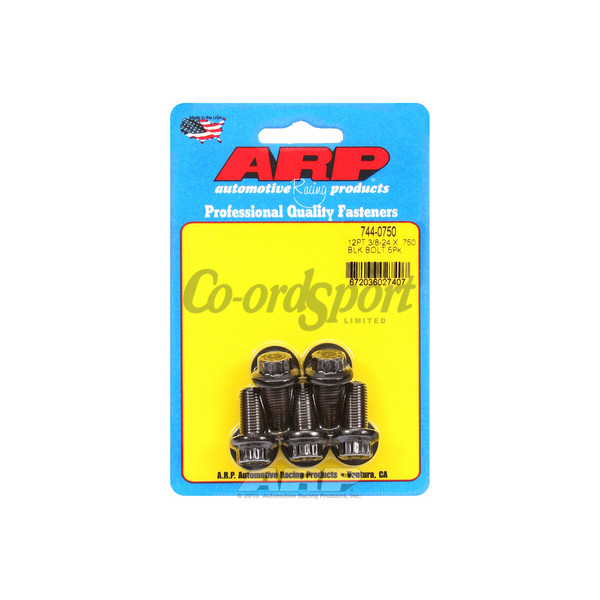 ARP 3/8-24 x .750 12pt 7/16 wrenching black oxide bolts image