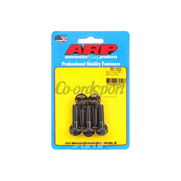 ARP M8 x 1.25 x 30 hex black oxide bolts image