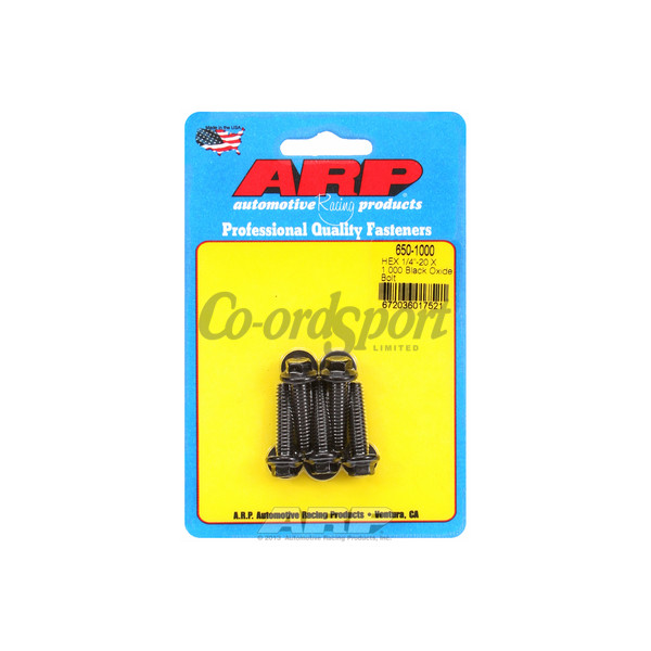 ARP 1/4-20 X 1.000 hex black oxide bolts image