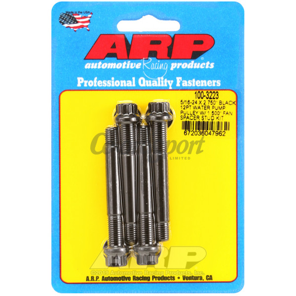 ARP 5/16-24 X 2.750 black 12pt water pump pulley w/ 1.500 f image