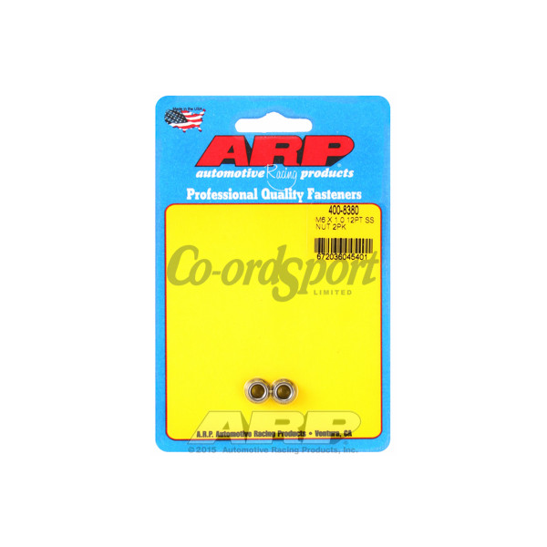 ARP M6 X 1.00 M8 wr SS 12pt nut kit image