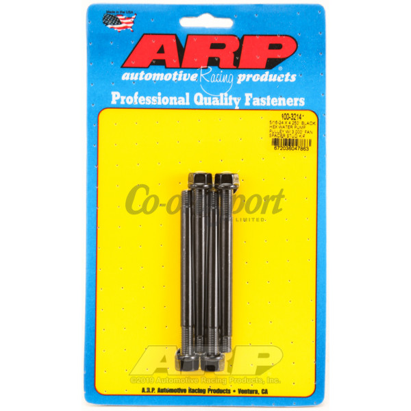 ARP 5/16-24 X 4.250 black hex water pump pulley w/ 3.000 fa image
