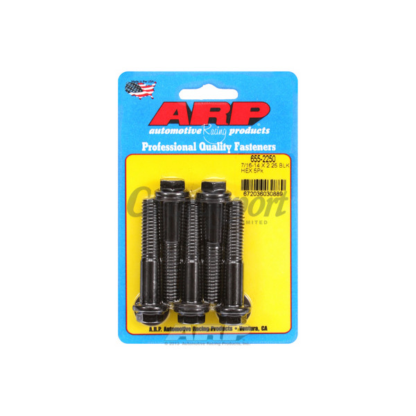 ARP 7/16-14 X 2.250 hex 1/2 wrenching black oxide bolts image