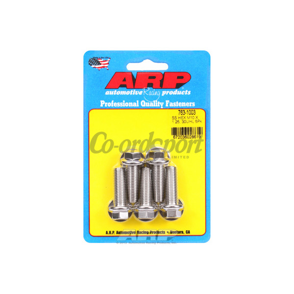 ARP M10 x 1.25 x 30 hex SS bolts image