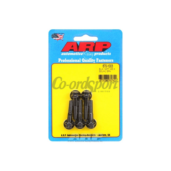 ARP M6 x 1.00 x 30 12pt black oxide bolts image