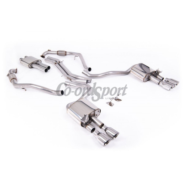 Milltek Exhaust - Cat Back Resonated with Quad GT-100 Polished Tr image