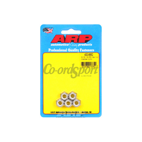 ARP 5/16-18 SS coarse nyloc hex nut kit image