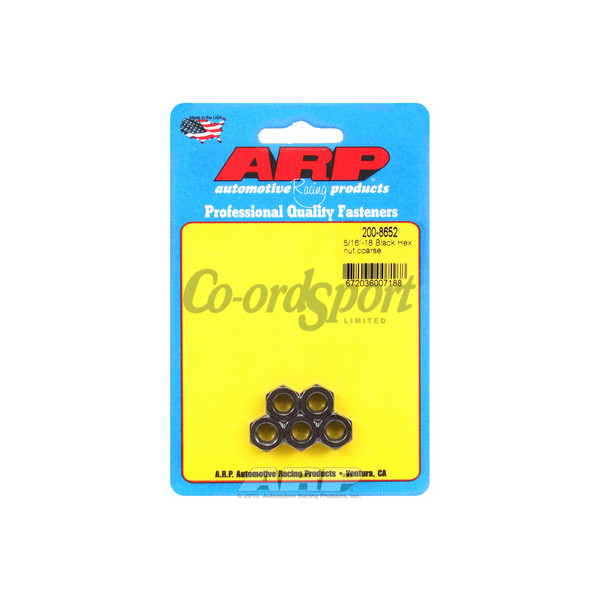ARP 5/16-18 black coarse hex nut kit image
