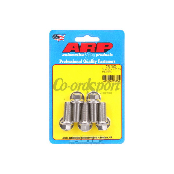 ARP 7/16-20 x 1.000 hex SS bolts image