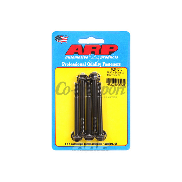 ARP M6 x 1.00 x 65 hex black oxide bolts image