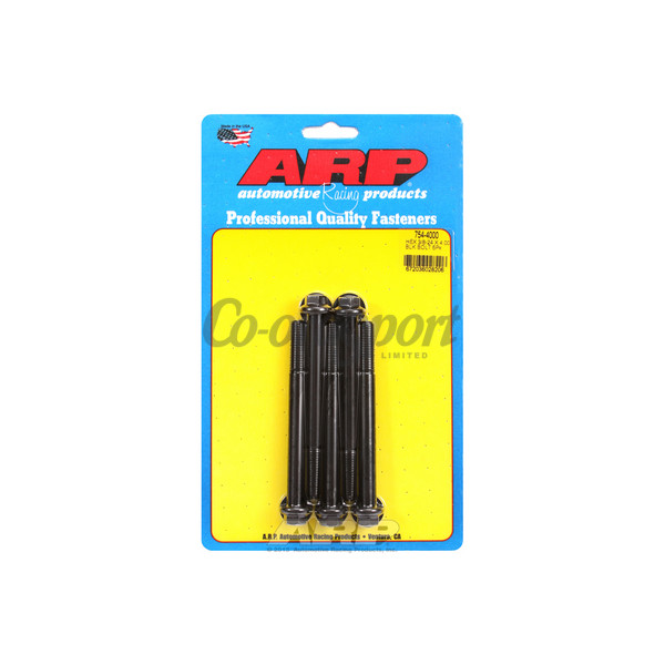 ARP 3/8-24 x 4.000 hex 7/16 wrenching black oxide bolts image
