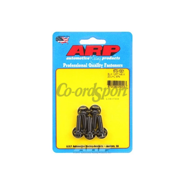 ARP M6 x 1.00 x 20 12pt black oxide bolts image