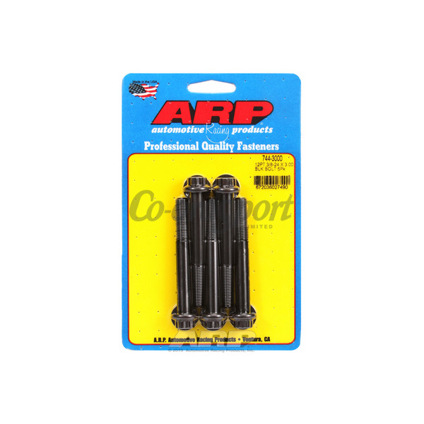 ARP 3/8-24 x 3.000 12pt 7/16 wrenching black oxide bolts image