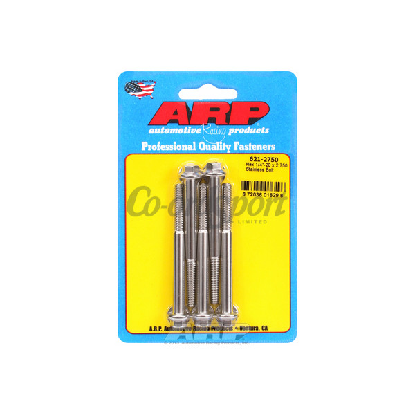 ARP 1/4-20 x 2.750 hex SS bolts image
