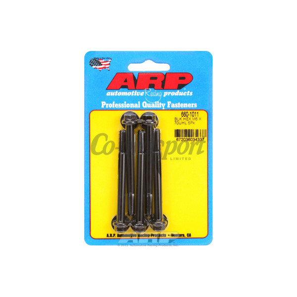 ARP M6 x 1.00 x 70 hex black oxide bolts image