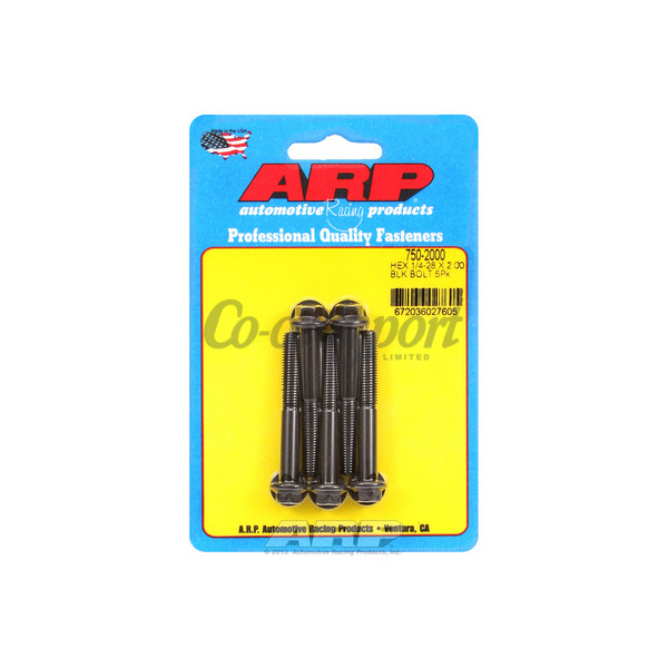 ARP 1/4-28 x 2.000 hex black oxide bolts image