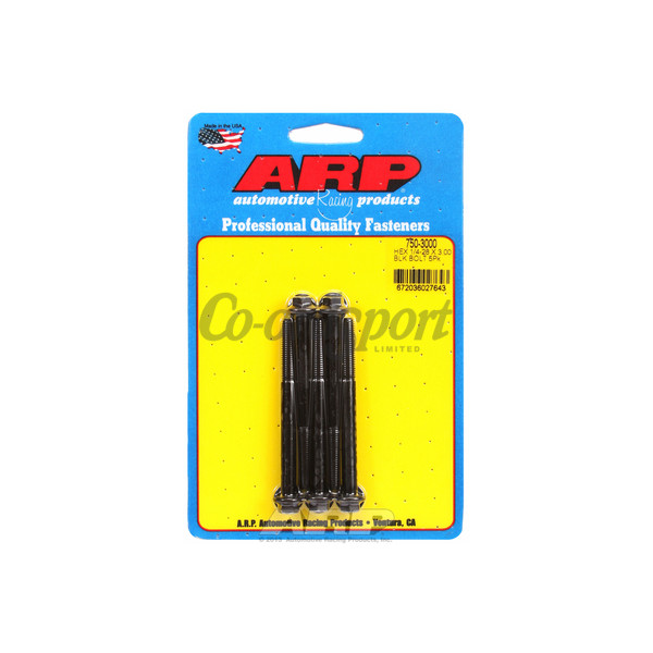 ARP 1/4-28 x 3.000 hex black oxide bolts image