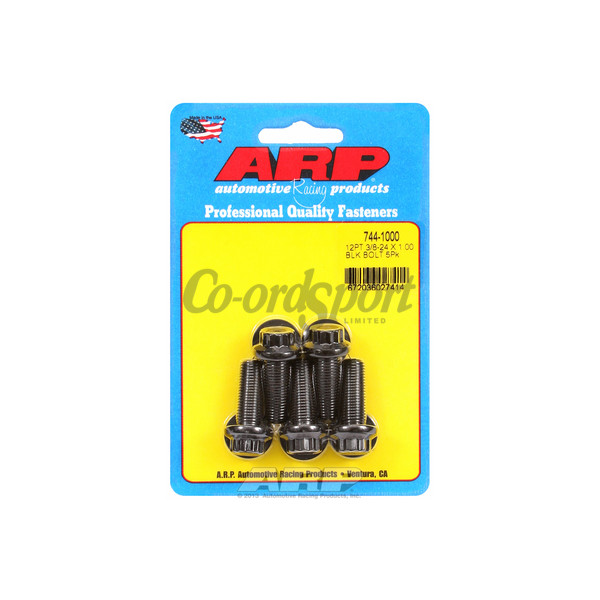 ARP 3/8-24 x 1.000 12pt 7/16 wrenching black oxide bolts image