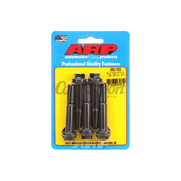 ARP M10 x 1.25 x 60 hex black oxide bolts image