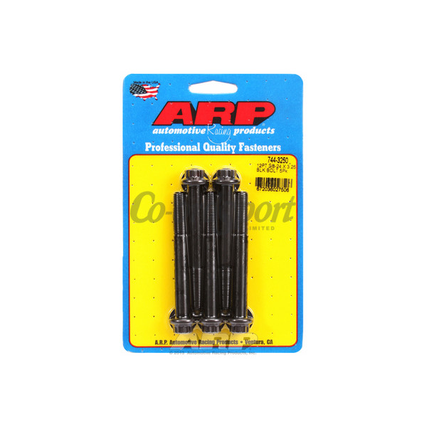 ARP 3/8-24 x 3.250 12pt 7/16 wrenching black oxide bolts image