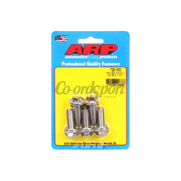 ARP 3/8-24 x 1.000 hex 7/16 wrenching SS bolts image
