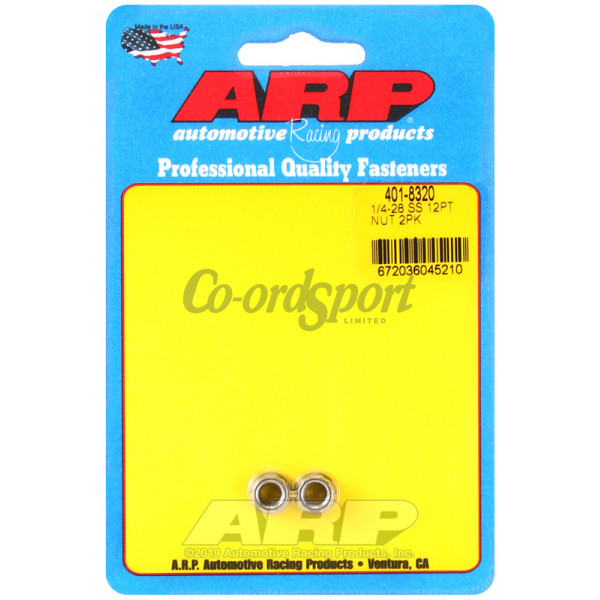 ARP 1/4-20 SS 12pt nut kit image